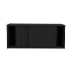 ZUN Wall Cabinet 13" H, 2 Sliding doors, 1 Shelf, Black B097P250893