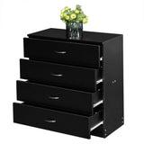 ZUN [FCH] Modern Simple 4-Drawer Dresser Black 82798534