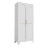 71'' 2 Shapely Doors Cabinet, Metal Storage Cabinet with Doors and Adjustable Shelves, for Bedroom, 57744316
