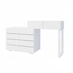 ZUN Extended Desktop 10 Drawers Chest of Drawer without Handle White Color Vanity W2139134918