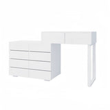 ZUN Extended Desktop 10 Drawers Chest of Drawer without Handle White Color Vanity W2139134918