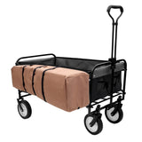 ZUN 360lbs Collapsible Foldable Wagon Cart with strapping system ,Beach Wagon Utility Cart Utility Wagon W2932P234993