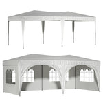 ZUN 10'x20' EZ Pop Up Canopy Outdoor Portable Party Folding Tent with 6 Removable Sidewalls Carry Bag W1212136041