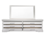 Modern 6 Drawer Dresser made with Wood in White 733569235551