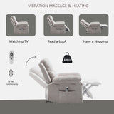 ZUN Power Recliner Chair with Adjustable Massage Function, Velvet Electric Power Chair for Elderly with W1998120239