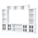 ZUN ON-TREND Minimalism Style Entertainment Wall Unit with Bridge, Modern TV Console Table for TVs Up to WF307879AAK
