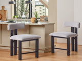 26.5'' Stylish Round Stools with Low Back - Comfortable Upholstered Seat & Black Metal Frame for N780P236628G