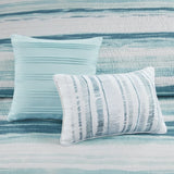 6 Piece Printed Quilt Set with Throw Pillows Aqua King/Cal King B03597638