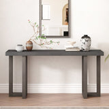 U_STYLE Geometric Design Console Table with Solid Pine Legs,Suitable for Entryway, Hallway, Living N711P289128D