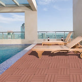 Plastic Interlocking Deck Tiles, 11.8"x11.8", Patio Flooring Outdoor Waterproof All W2882P204558