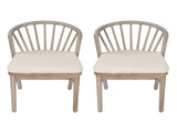 Outdoor Dining Chairs Set of 2, Acacia Wood Patio Chairs with Cream Washable Cushion,for Backyard, N762P389932K