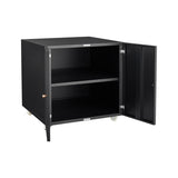 ZUN Office furniture Copier Cabinet black 2 door steel copier stand mobile pedestal file Printer Stand W1247131617
