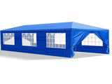 10'x30' Outdoor Party Tent with 8 Removable Sidewalls, Waterproof Canopy Patio Wedding Gazebo, Blue 65785384