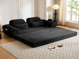 Wide Wale Corduroy Convertible Sleeper Sofa Bed with Side Storage Pocket High Density Compressed T6623P600872