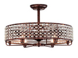 Dia 26.8 inch Chandelier Ceiling Fan ,Crystal Shade Ceiling Fan with Remote Control,3 ABS W1592P165561