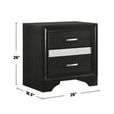 ZUN 2 Drawers MDF Nightstand with 1 Jewelry Drawer, Black B016P255583