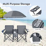 ZUN Outdoor camping chair with umbrella 08116855