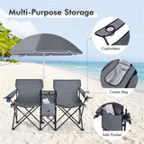 ZUN Outdoor camping chair with umbrella 08116855