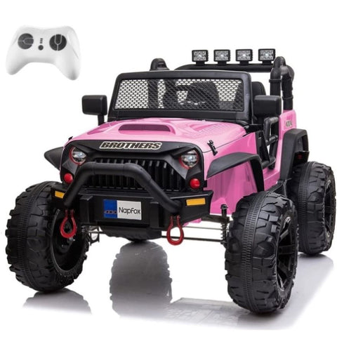 ZUN Large Wheels 2 Seater Kids Electric Car Powerful Electric Ride On Truck w/Remote Control, 2 Speeds, 40292667