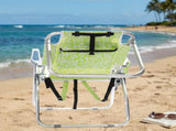 1 PCS Aluminum Beach Chair, 15 Inch Seat Height Yellow Tribal Pattern, 5-Position Adjustable 13954570