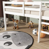 Full Rubber Wood Loft Bed with Ladder,White W504P283526