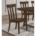 ZUN Set of 2 Slat Back Wooden Dining Chairs, Brown Oak B016P227295