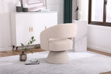 ZUN Swivel Accent Chair Armchair, Round Barrel Chair in Fabric for Living Room Bedroom, Beige 02903159