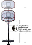 ZUN Basketball Hoop System Height Adjustable Basketball Stand for Teens Adults Indoor Outdoor w/Wheels, 72578821