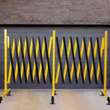 Metal Expandable Barricade, 23FT Traffic Barricade with Casters, Retractable Security Gate, Portable 02824182