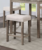 ZUN Transitional 5pc Counter Height Dining Set Gray Counter HT. Table and 4x Stools Linen-like Beige B011P230005