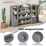 Gray Multi-Functional Kids Storage Shelf - Toy OrganizerBookcase, 56"x12"x39", Anti-Toppling, 74838693