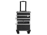 Aluminum Diamond Pattern Cosmetic Case 2-in-1 Sliding Suitcase with Rails Detachable Caster Wheel 49828354