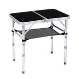 Outdoor Folding Camping Table, 2ft Portable Pinic Table with 3 Adjustable Height, Small Aluminum 66215445