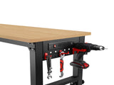 48 "Adjustable Workbench with Power Outlet, Heavy Duty Load Capacity Hardwood Workbench Suitable for W1239P179960