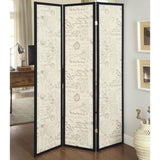 Beige and Espresso 3-panel Folding Screen B062P145591