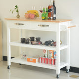 Kitchen Island & Kitchen Cart, Rubber Wood Top, Mobile Kitchen Island with Two Lockable Wheels, W42049336