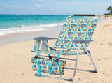 17 Inch Seat Height Beach Chair for Adults, Folding Portable Camping Chair with Headrest, Cup 80999442
