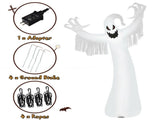Spooky Halloween Inflatable Ghost - 12 ft Tall with LED Lights, Waterproof Fabric, Spikes/Ropes for 14097654