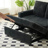 53-inch cushioned recliner sofa bed with USB charging function, pull-out sofa, fabric is corduroy W2564P335437