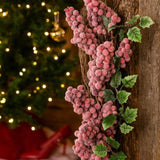 Christmas Pinecone Wreath 18x18x4.5" Timeless Red Frosted Wall Wall Hanging Berry Ring Holiday Door 39503145