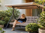 Outdoor Swing Cushions 55 Inch, Waterproof 4" Thick Porch Swing Cushion Replacement with Backrest 41738398