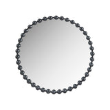 ZUN Beaded Round Wall Mirror 36"D B03599370