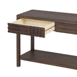 U_STYLE Ash Veneer Modern Style Console Table, Striped Design, Suitable for Entryway, Corridor, N711P230810D