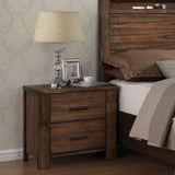 Oak 2-Drawer Nightstand B062P189074