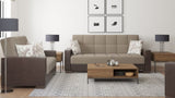 PrimeNest NimbusFlow Upholstered Convertible Sofabed with Storage, Beige/Brown-PU Chenille B030P286529