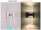 Contemporary Crystal Wall Light, Chrome Finish with Bubble Crystal, 2-Light Sconce for Bathroom, W1340P225796