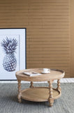 D29.7" x 16.5"Round 2-Tiered Side Tabel, Natural End Tabel for Lving Room Bedroom Entryway, Brown W2078P155914