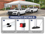 10'x20' Instant Pop Up Canopy Tent White, 6 Side Panels 2 Doors 4 Mesh Windows, 28/22mm Powder 16932218