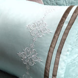 9 Piece Charmeuse Comforter Set Blue Queen B03597003