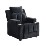 ZUN Kids Chair, Kids Upholstered Couch with Two Cup Holder, Footrest, Backrest, Toddlers Velvet W2297P155393